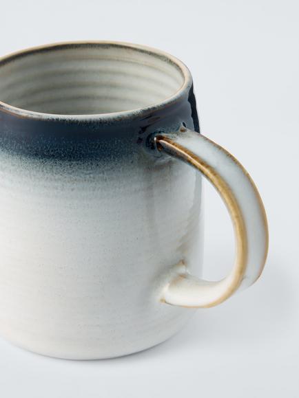 John Lewis Dipped Reactive Glaze Stoneware Mug, 350ml, Grey - view 2, Natural