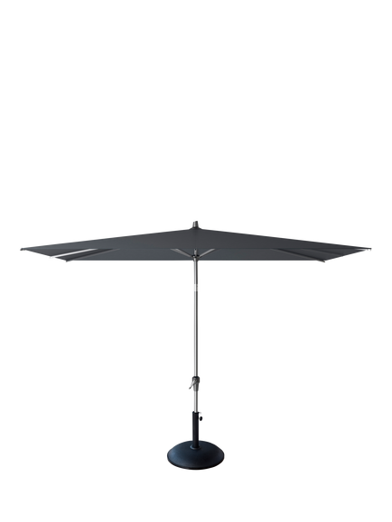 Pacific Riva Centre Pole Rectangular Parasol & Base with Cover, 3 x 2m, Anthracite Grey