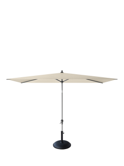 Pacific Riva Centre Pole Rectangular Parasol & Base with Cover, 3 x 2m, Champagne