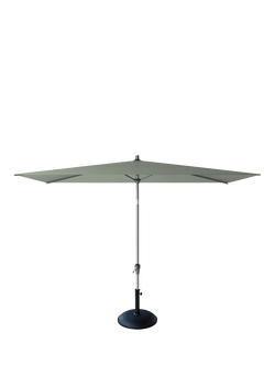 Pacific Riva Centre Pole Rectangular Parasol & Base with Cover, 3 x 2m, Olive Green