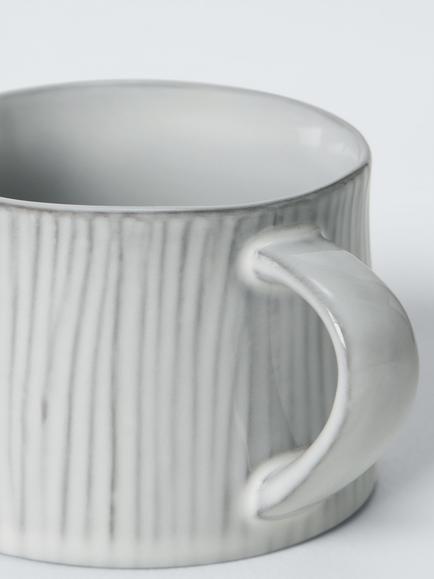 John Lewis Leckford Stoneware Mugs, Set of 2, 240ml, Grey - view 2, Grey