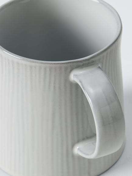John Lewis Leckford Stoneware Mugs, Set of 2, 360ml, Grey - view 2, Grey