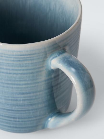 John Lewis Skye Reactive Glaze Stoneware Mugs, Set of 2, 380ml, Light Blue - view 2, Blue