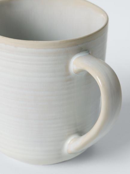 John Lewis Skye Reactive Glaze Stoneware Mugs, Set of 2, 380ml, Off White - view 2, White