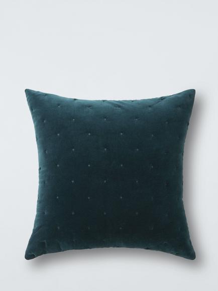 John Lewis Cotton Velvet Pillowsham, Navy