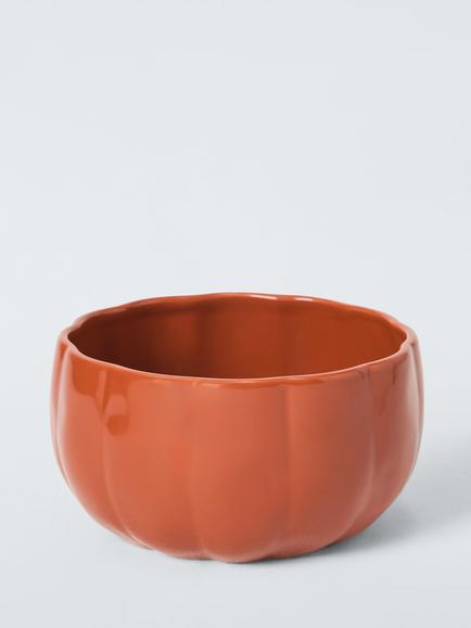 John Lewis Pumpkin Stoneware Treat Bowl, 17cm, Orange, Orange