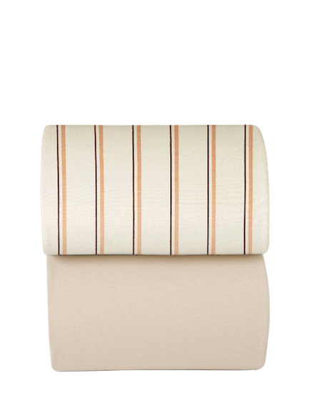 Snüz Cot/Cotbed Bed Fitted Sheet, Duo Stripe Blush