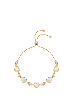 Jon Richard Mother of Pearl Heart Toggle Bracelet, Gold, Gold