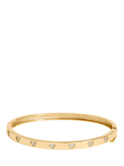 Jon Richard Crystal Heart Bangle, Gold, Gold