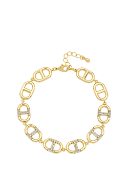 Jon Richard Crystal Link Bracelet, Gold, Gold