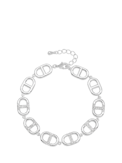 Jon Richard Crystal Link Bracelet, Silver, Silver