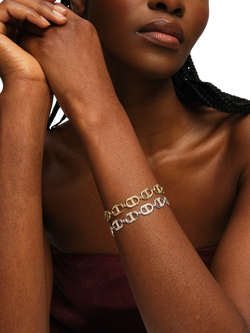 Jon Richard Crystal Link Bracelet, Silver - view 2, Silver