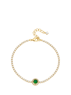 Jon Richard Emerald Crystal Stone Bracelet, Gold, Gold