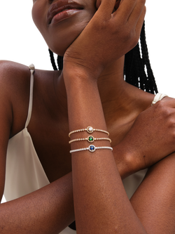 Jon Richard Emerald Crystal Stone Bracelet, Gold - view 2, Gold