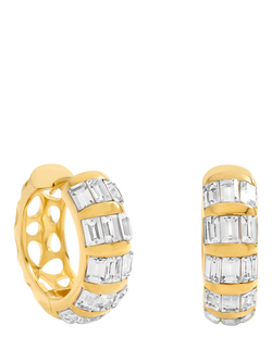 Jon Richard Crystal Baguette Hoop Earrings, Gold, Gold