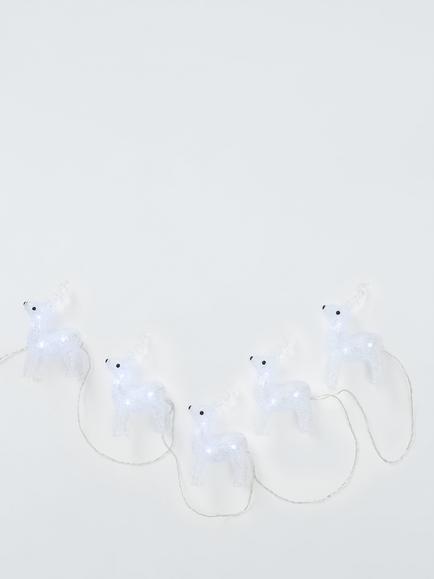John Lewis Acrylic Reindeer LED Lit Figures, Set of 5, White