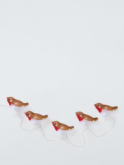 John Lewis Acrylic Robin LED Lit Figures, Set of 5, Multi