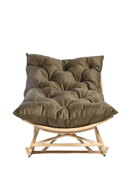 Desser Papasan Rattan Rocker Chair, Olive, Natural