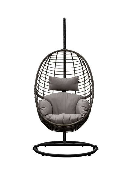 Gallery Direct Adanero Rattan Garden Hanging Chair, Black, Black