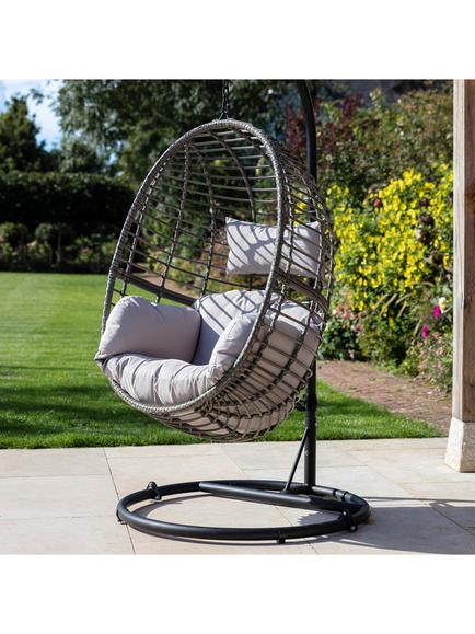 Gallery Direct Adanero Rattan Garden Hanging Chair, Black - view 2, Black