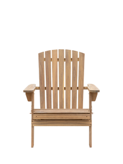 Gallery Direct Aspri Acacia Wood Garden Lounge Chair with Pull-Out Footstool, Natural, 