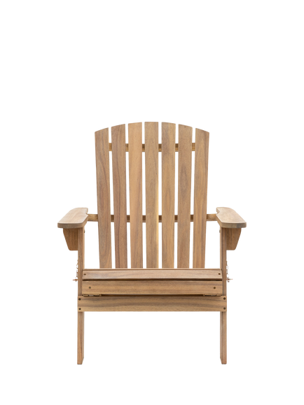 Gallery Direct Aspri Acacia Wood Garden Lounge Chair with Pull-Out Footstool, Natural, Natural