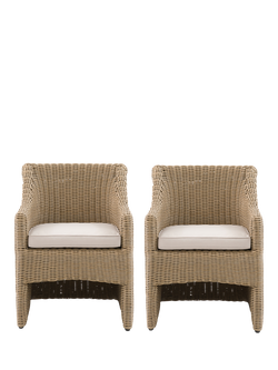 Gallery Direct Chatsworth Rattan Garden Dining Chair, Set of 2, Natural, Natural