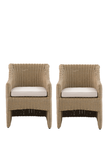 Gallery Direct Chatsworth Rattan Garden Dining Chair, Set of 2, Natural, Natural