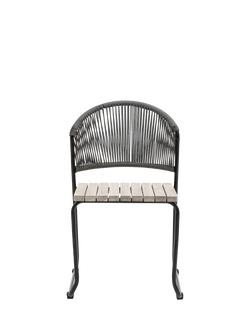 Gallery Direct Taranto 2-Seater Acacia Wood Garden Dining Chair, Set of 2, Black/Grey, Black/Grey