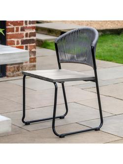Gallery Direct Taranto 2-Seater Acacia Wood Garden Dining Chair, Set of 2, Black/Grey - view 2, Black/Grey