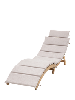 Gallery Direct Ammos Foldaway Acacia Wood Sun Lounger with Cushions, Natural, Natural