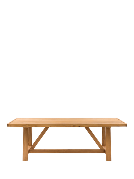 Gallery Direct Chatsworth Teak Wood Rectangular Garden Dining Table, 100cm, Natural, Natural