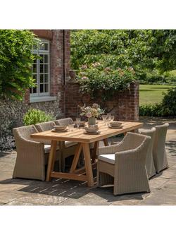 Gallery Direct Chatsworth Teak Wood Rectangular Garden Dining Table, 100cm, Natural - view 2, Natural