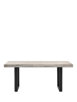 Gallery Direct Taranto Acacia Wood Rectangular Garden Dining Table, 180cm, Black/Grey, Black/Grey