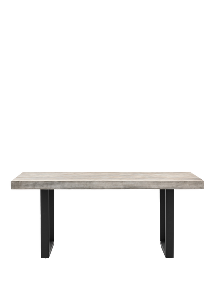 Gallery Direct Taranto Acacia Wood Rectangular Garden Dining Table, 180cm, Black/Grey, Black/Grey