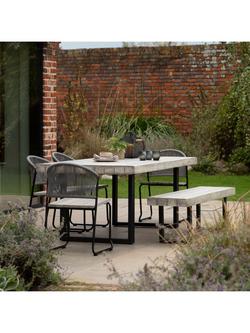 Gallery Direct Taranto Acacia Wood Rectangular Garden Dining Table, 180cm, Black/Grey - view 2, Black/Grey