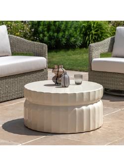 Gallery Direct Cirella Round Garden Coffee Table, 80cm, Cream - view 2, Cream