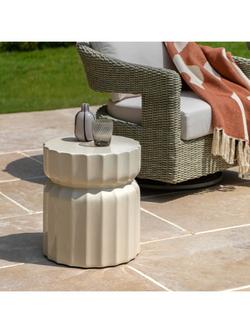 Gallery Direct Cirella Round Garden Side Table, Cream - view 2, Cream