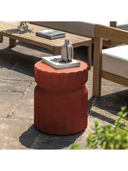 Gallery Direct Cirella Round Garden Side Table, Rust - view 2, Rust