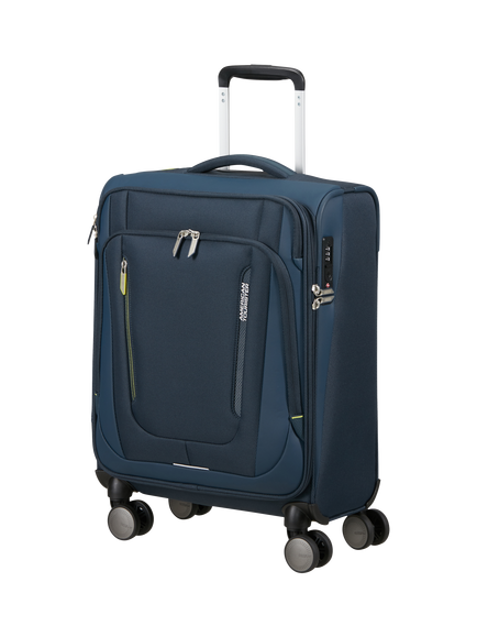 American Tourister Wanderlite 8-Wheel Non-Expandable Cabin Suitcase, 44L, Dark Navy, Dark Navy