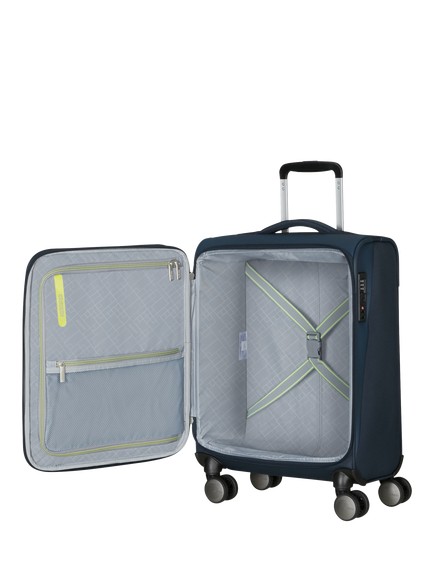 American Tourister Wanderlite 8-Wheel Non-Expandable Cabin Suitcase, 44L, Dark Navy - view 2, Dark Navy