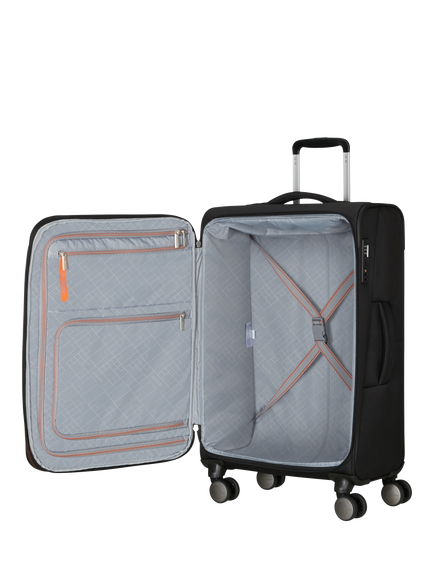 American Tourister Wanderlite Expandable 8-Wheel Medium Spinner Suitcase, 73L, Dark Khaki - view 2, Shadow Black