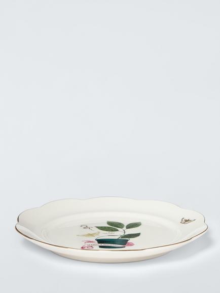 John Lewis 12 Days of Christmas 8 Maids a-Milking Fine China Side Plate, 19.6cm, White/Green - view 2, Multi
