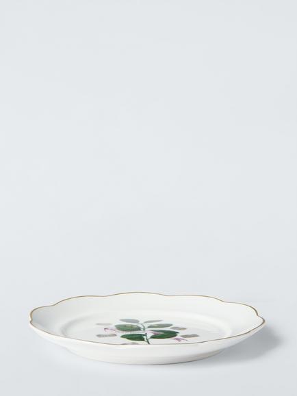 John Lewis 12 Days of Christmas 5 Gold Rings Fine China Side Plate, 19.6cm, White/Green - view 2, Multi