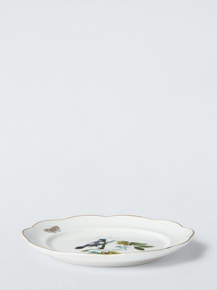 John Lewis 12 Days of Christmas 4 Calling Birds Fine China Side Plate, 19.6cm, White/Green - view 2, Multi