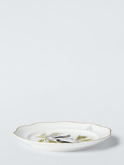 John Lewis 12 Days of Christmas 2 Turtle Doves Fine China Side Plate, 19.6cm, White/Green - view 2, Multi