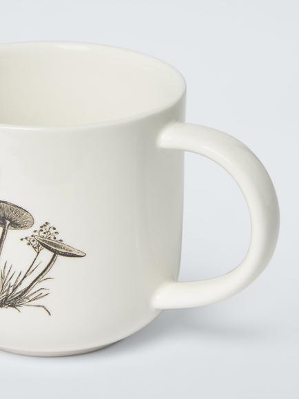 John Lewis Owl Fine China Mug, 350ml, White/Green - view 2, Blue