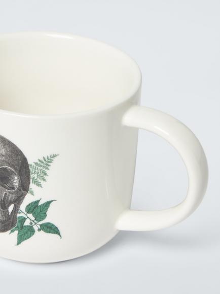 John Lewis Skull Fine China Mug, 350ml, White/Green - view 2, Green