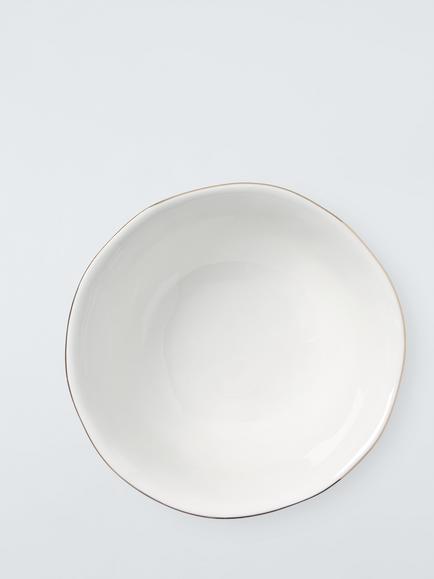 John Lewis Flora Gold Rim Fine China Cereal Bowl, 15.2cm, White - view 2, Multi