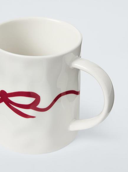 John Lewis Flora Bow Fine China Mug, 420ml, White - view 2, Multi